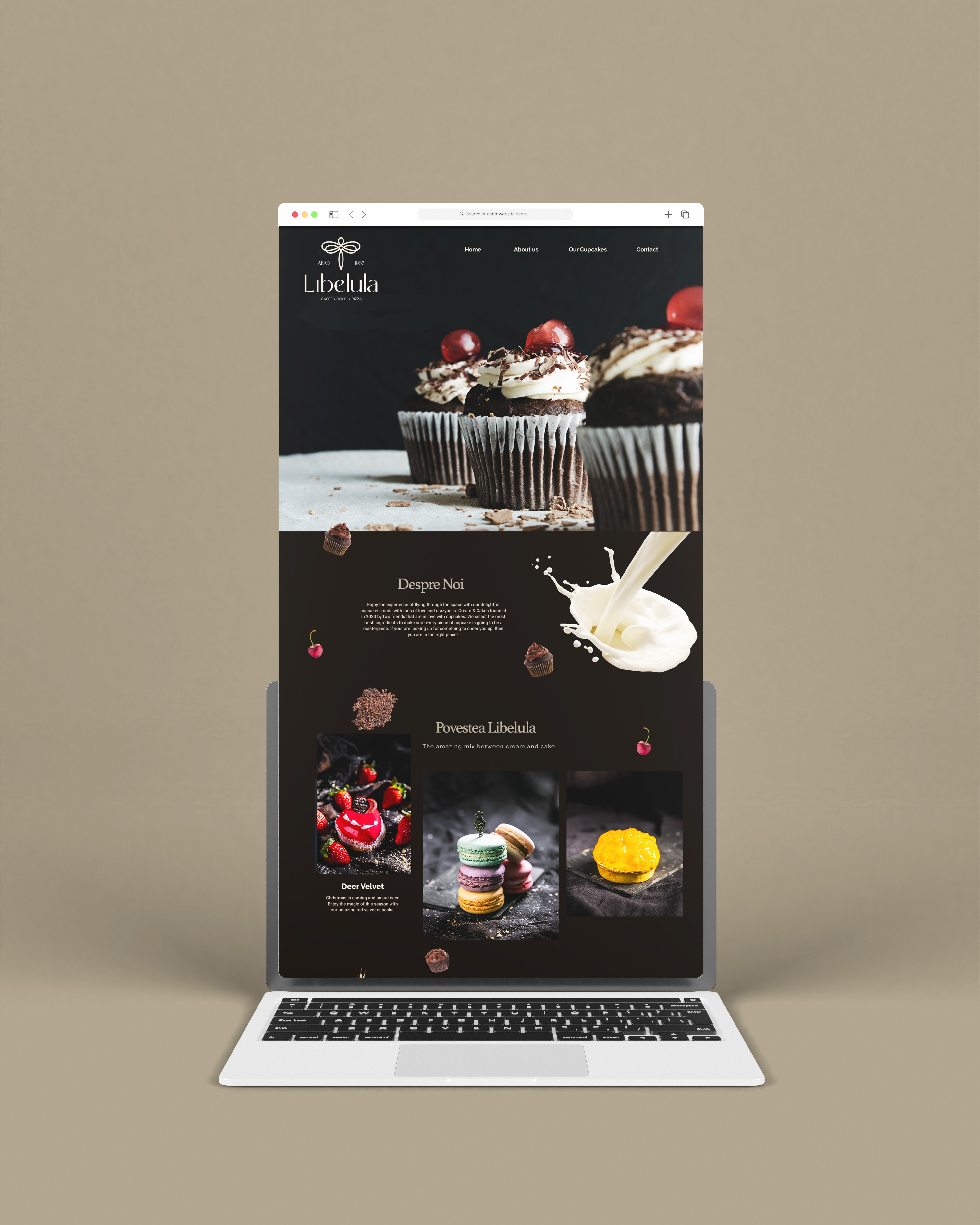 Web design Cofetăria Libelula Arad — magazin online prajituri si livrare, Invento