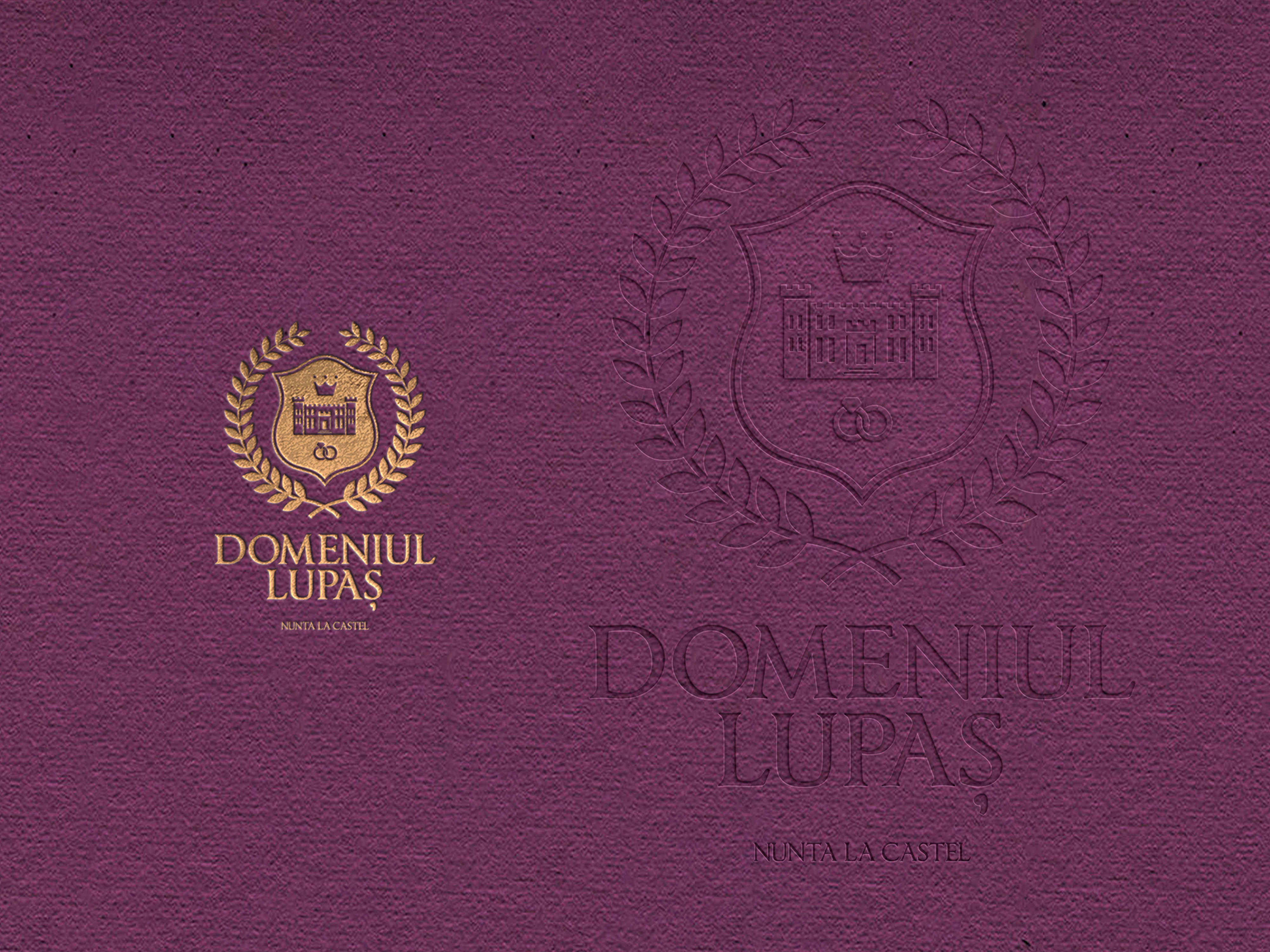 Logo Domeniul Lupaș — stemă cu Castelul Kintzic, design Invento Arad